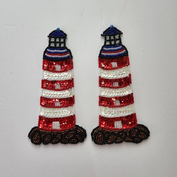 Sequins Beads 2 Nautical Applique Patches sewing Adhesive Movable & Reusable 5.5 - Picture 1 of 3